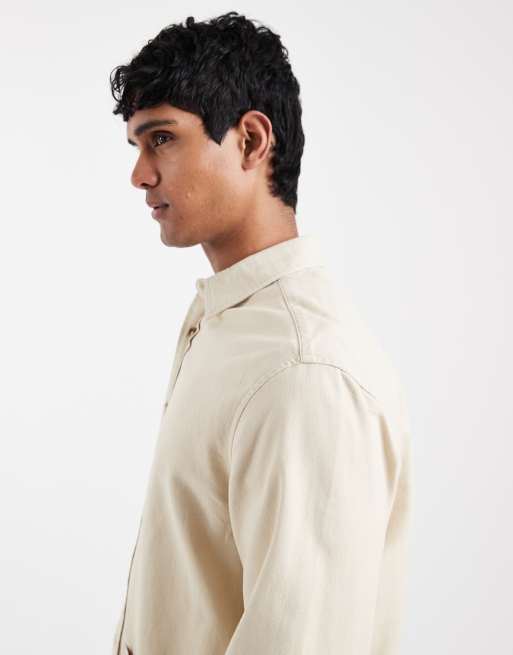 ASOS DESIGN - Surchemise avec écusson style workwear - Beige, 4 de 5