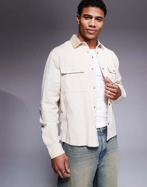 ASOS DESIGN - Surchemise carrée texturée - Écru - view 1