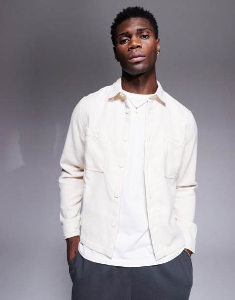 ASOS DESIGN - Surchemise coupe carrée en laine mélangée - Taupe foncé - view 1