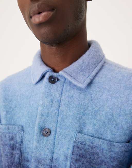 ASOS DESIGN - Surchemise décontractée aspect laine à épaules tombantes - Bleu, 5 de 5