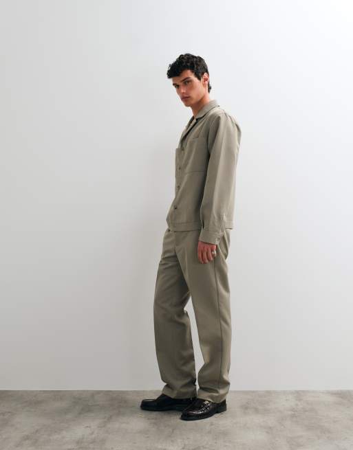 ASOS DESIGN - Surchemise d'ensemble élégante avec col à revers - Sauge, 3 de 5