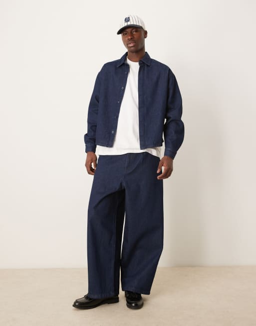 ASOS DESIGN - Surchemise en jean oversize d'ensemble style années 90 - Indigo délavé, 3 de 4