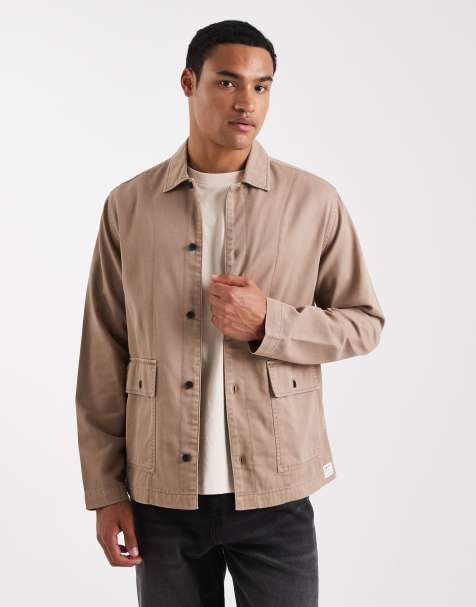 ASOS DESIGN - Surchemise en sergé avec écusson - Marron - view 1
