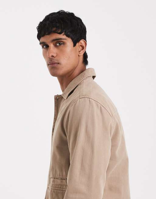 ASOS DESIGN - Surchemise en sergé avec écusson - Marron, 3 de 5