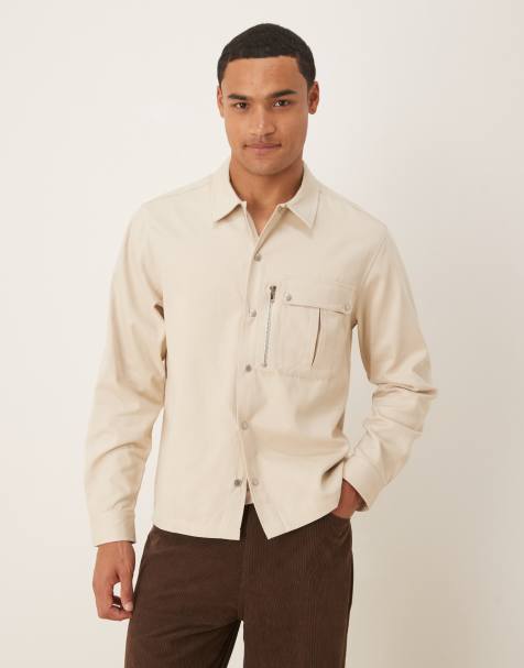 ASOS DESIGN - Surchemise en toile à poche utilitaire - Taupe - view 1