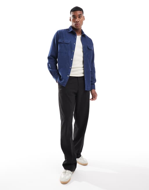ASOS DESIGN - Surchemise en velours côtelé à boutons-pression - Bleu marine, 2 de 4