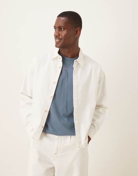 ASOS DESIGN - Surchemise oversize coupe carrée d'ensemble en denim style années 90 - Écru - view 1
