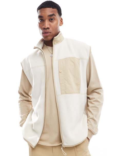 ASOS DESIGN - Surchemise oversize sans manches en polaire - Gris clair - view 1