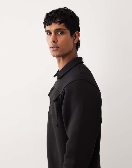 ASOS DESIGN - Surchemise zippée en tissu épais imitation néoprène - Noir , 5 de 5