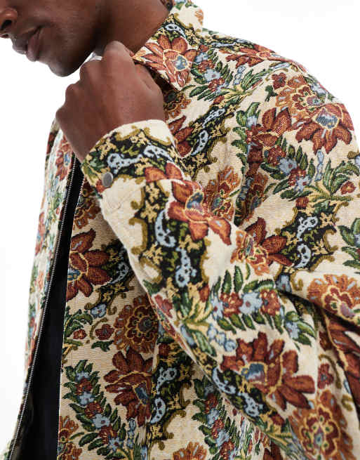 ASOS DESIGN - Surchemise zippée oversize coupe carrée à imprimé tapisserie, 4 de 4