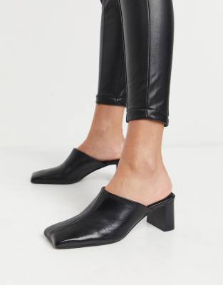 mule noir a talon