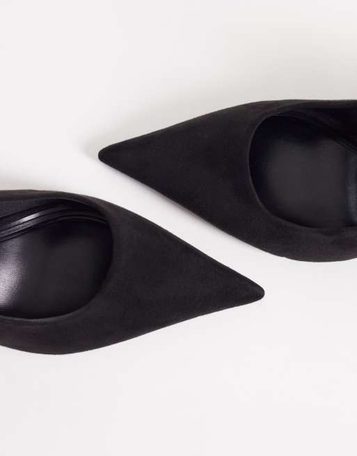 ASOS DESIGN - Surrey - Chaussures à talon mi-haut et bride arrière en suédine - Noir, 2 de 4