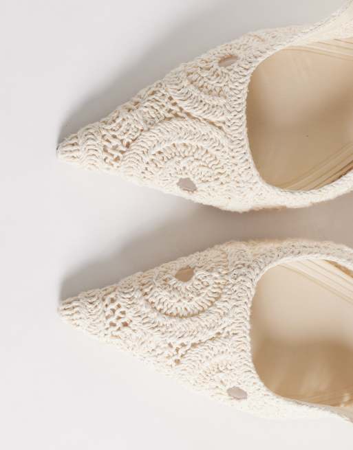 ASOS DESIGN - Surrey - Chaussures au crochet à bride arrière et talon mi-haut - Blanc, 4 de 4