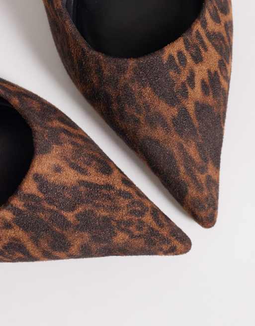 ASOS DESIGN - Surrey - Slingback-sko i imiteret ruskind med mellemhøj blokhæl og leopardprint, 2 af 4