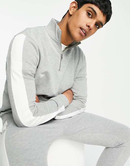 ASOS DESIGN - Survêtement avec top à demi-fermeture éclair et jogger ajusté avec bande sur le côté, 3 de 4