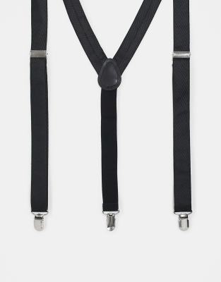 suspenders with texture in black