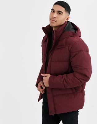 burgundy jacket with hood