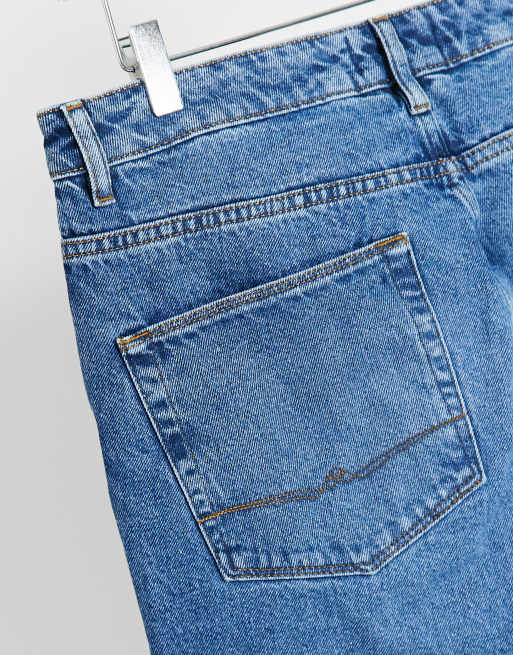 Asos Design Sustainable Schmal Geschnittene Jeans Ohne Stretch Anteil In Mittelblauer Waschung Asos