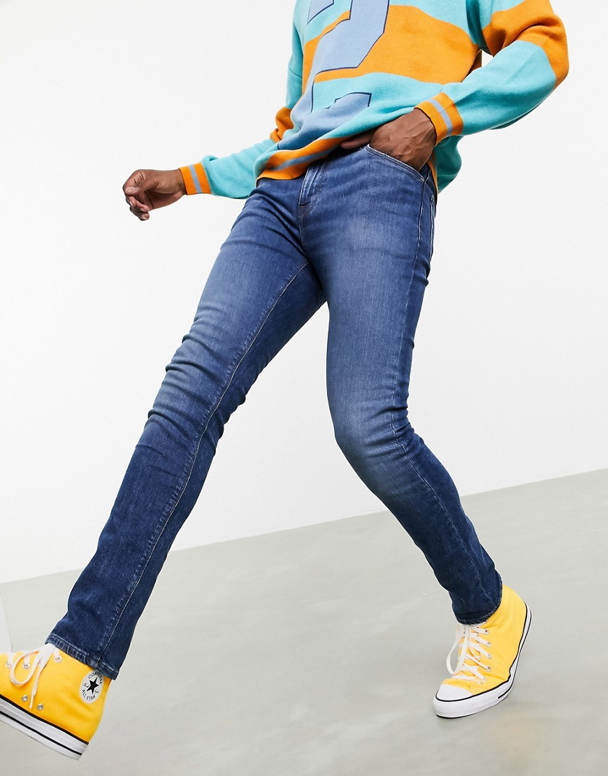 ASOS DESIGN - 'Sustainable' - superskinny jeans i mid wash blå