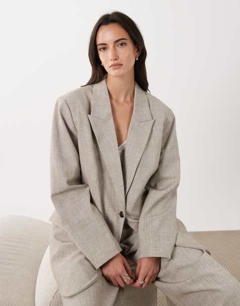 ASOS DESIGN - Svampefarvet skræddersyet og oversized blazer - view 1