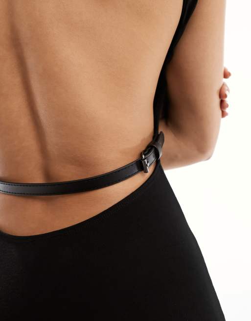 ASOS DESIGN – Svart, ärmlös midiklänning med kantband detalj baktill, 4 av 4