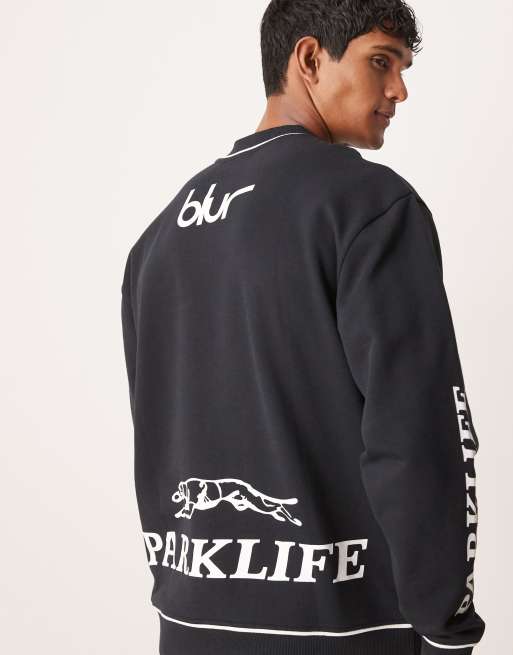 ASOS DESIGN – Svart, avslappnad sweatshirt i unisex-modell med Blur-tryck, 4 av 4