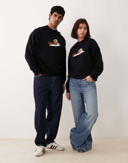 ASOS DESIGN – Svart, avslappnad sweatshirt i unisex-modell med The Simpsons-tryck, 2 av 4