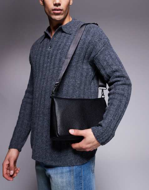 ASOS DESIGN – Svart axelremsväska i läderimitation - view 1