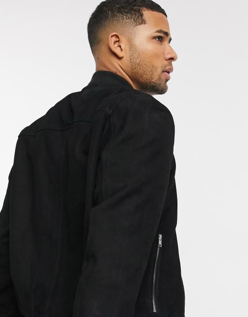 ASOS DESIGN – Svart bomberjacka i mocka, 2 av 4