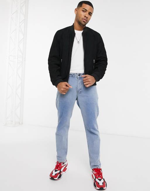 ASOS DESIGN – Svart bomberjacka i mocka, 4 av 4