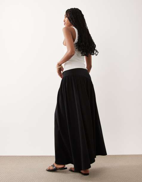 ASOS DESIGN – Svart, draperat set med kortärmad topp - view 1