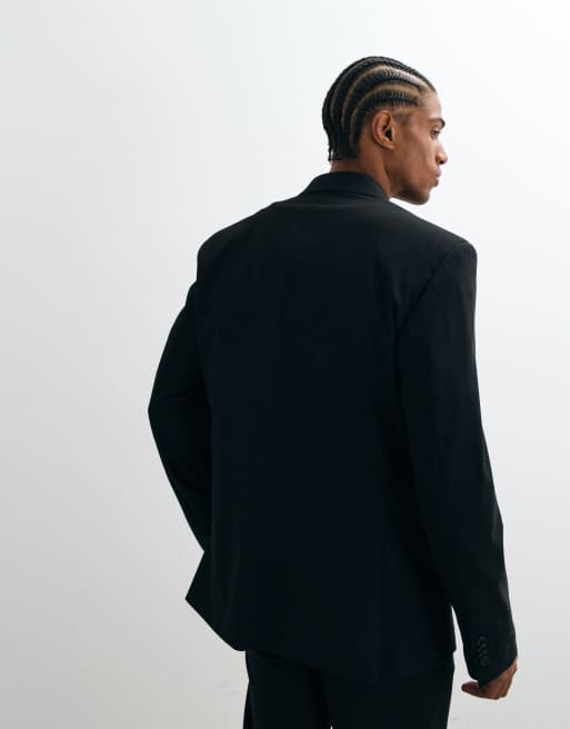 ASOS DESIGN – Svart dubbelknäppt kavaj med smal passform, 5 av 5