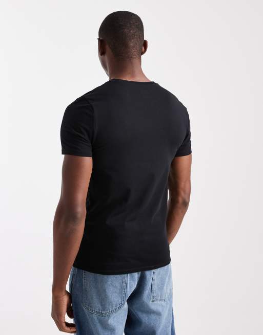 ASOS DESIGN – Svart, enkel t-shirt i muscle fit, 3 av 5