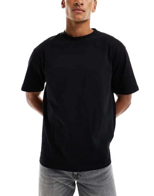 ASOS DESIGN – Svart, enkel t-shirt med rund halsringning och avslappnad passform, 3-pack , 2 av 5