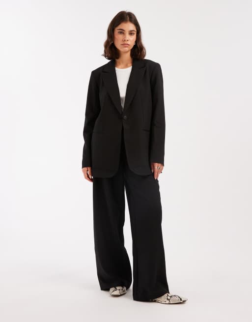 ASOS DESIGN – Svart, figursydd kavaj med avslappnad passform, 3 av 4