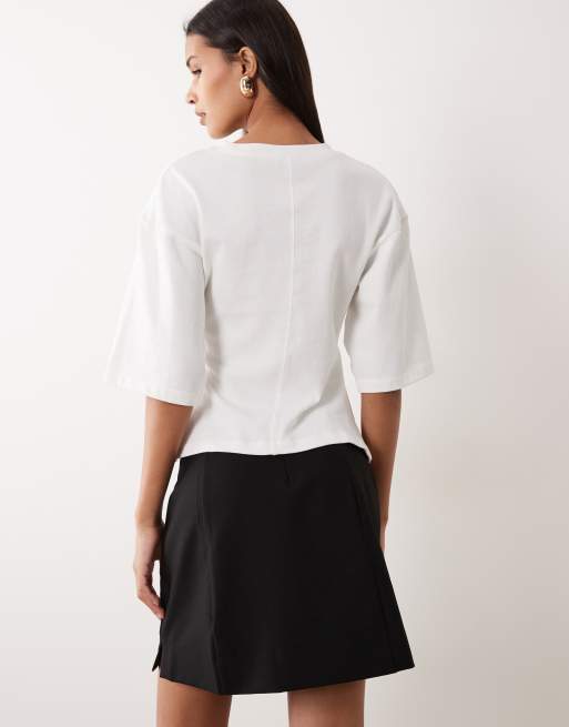 ASOS DESIGN – Svart, figursydd minikjol med slits, 5 av 5