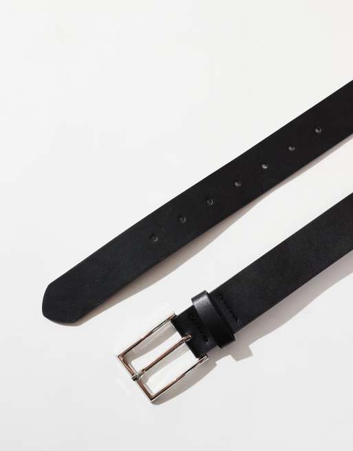 ASOS DESIGN – Svart finskärp i läderimitation med silverspänne, 2 av 3