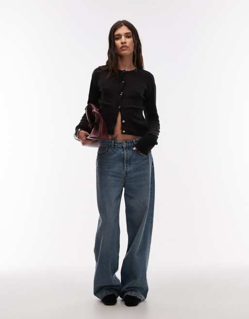 ASOS DESIGN – Svart, fluffigt stickad kofta i boxy fit, 3 av 4