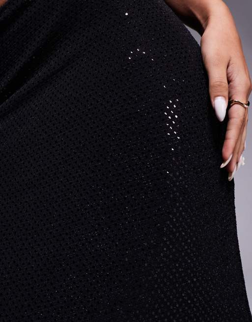 ASOS DESIGN – Svart, folierad maxikjol med glitter och fishtail-design, del av set, 5 av 5