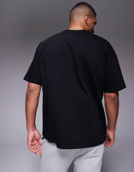 ASOS DESIGN – Svart, grov, oversize t-shirt , 2 av 4