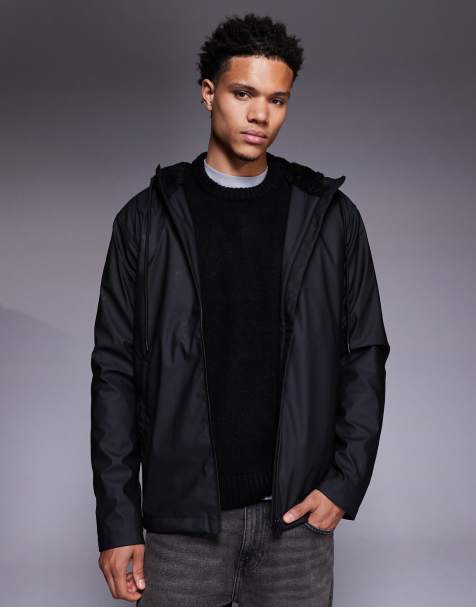 ASOS DESIGN – Svart, gummerad jacka med teddyfoder - view 1