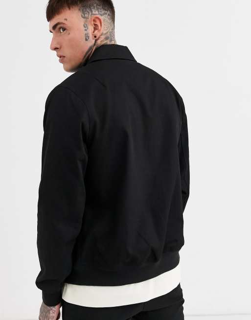 ASOS DESIGN – Svart Harrington-jacka med stormskydd, del av set, 3 av 4