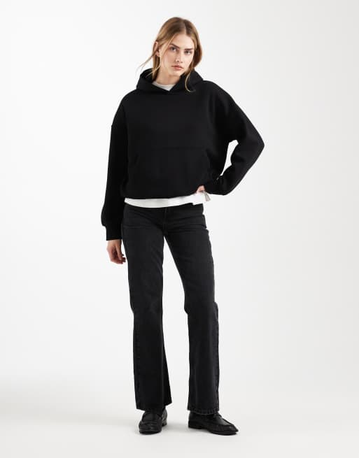 ASOS DESIGN – Svart huvtröja i oversize med borstad finish, 3 av 4