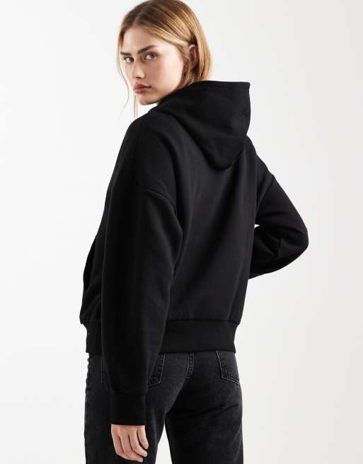 ASOS DESIGN – Svart huvtröja i oversize med borstad finish, 4 av 4