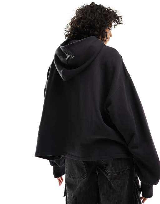 ASOS DESIGN – Svart huvtröja i oversize med broderat Atlanta-tryck, 4 av 4
