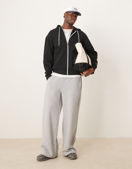 ASOS DESIGN – Svart huvtröja med dragkedja och tryck fram- och baktill, 3 av 4