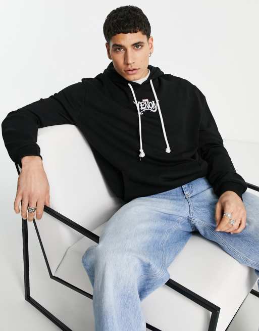 ASOS DESIGN – Svart huvtröja med stort Venom-tryck på ryggen, 2 av 4