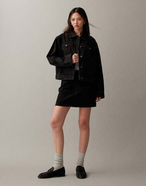 ASOS DESIGN – Svart jeansjacka i 90-talsstil och oversized fit - view 1