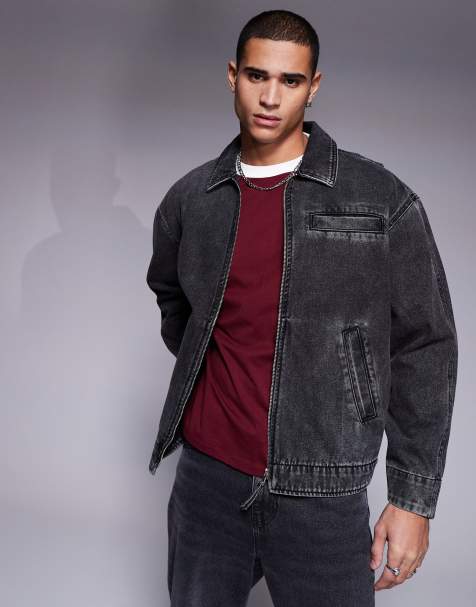 ASOS DESIGN – Svart jeansjacka i oversize-modell - view 1