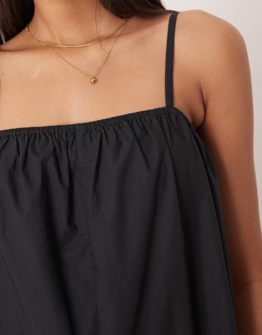 ASOS DESIGN – Svart jumpsuit med ballongben och smala axelband, 4 av 4